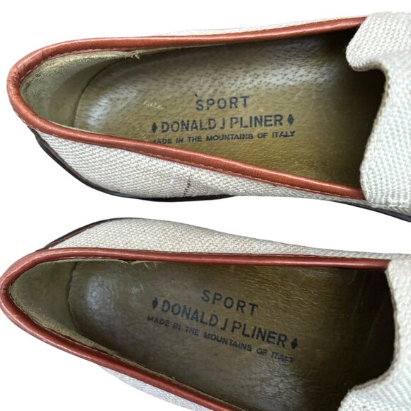 DONALD PLINER Sport Nadia Natural Beige Canvas and Leather Driving Loafer Sz 8 N - Picture 6 of 11